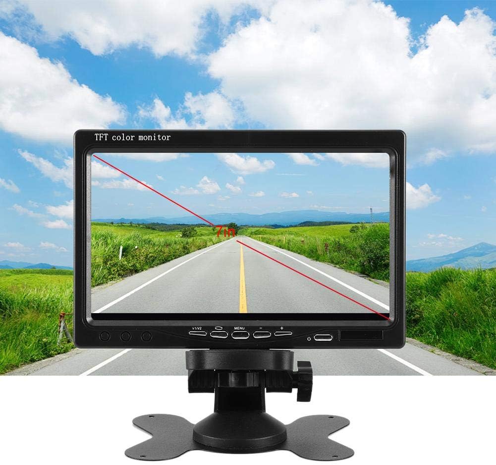 Car Monitor, 7in Car Monitor High Definition Reverse Rearview Display 12-24V Auto Accessory, Pixel 800 x 480