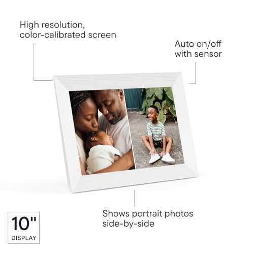 Aura Digital Picture Frame - 10.1" HD Mat Display | Wirecutter's Best Digital Frame for Gifting - Send Photos Directly from Your Phone from Anywhere | Quick & Easy Setup Over WiFi - Free App | Black