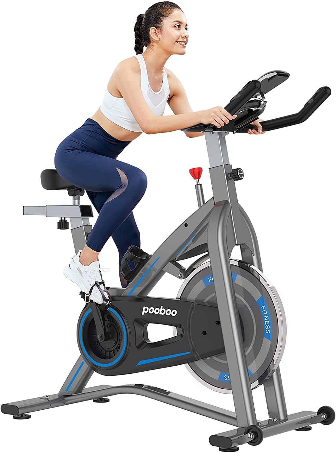pooboo Magnetic Exercise Bikes Indoor Cycling Bike with LCD Monitor, Fitness Bike for Home Cardio Workout Bike