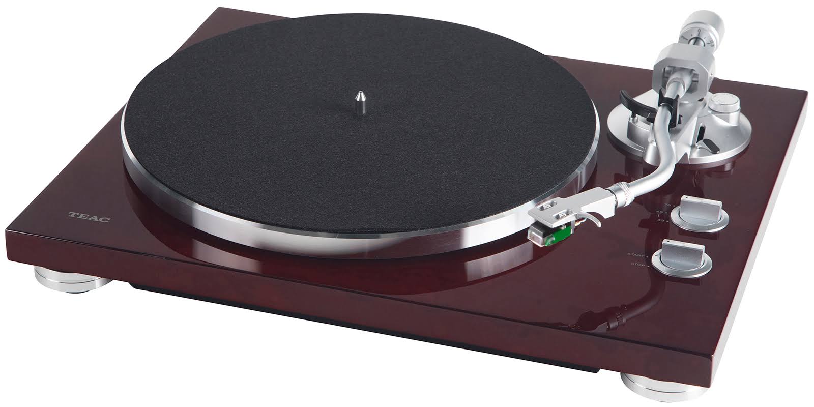 Teac Tn-400s Belt-Driven Turntable with S-Shaped Tonearm (Gloss Cherry)