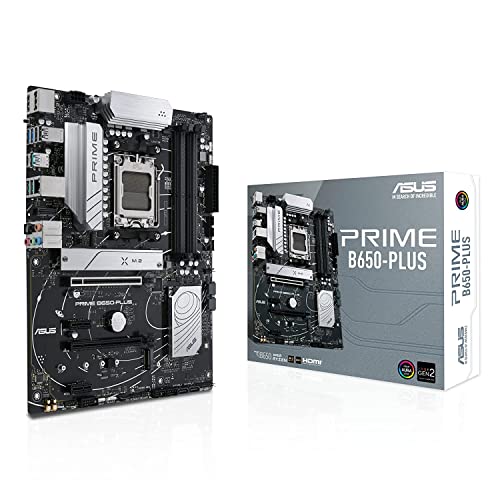 ASUS Prime B550-PLUS AMD AM4 Zen 3 Ryzen 5000 & 3rd Gen Ryzen ATX Motherboard (PCIe 4.0, ECC Memory, 1Gb LAN, HDMI 2.1, DisPlayPort 1.2 (4K@60HZ), Addressable Gen 2 RGB Header and Aura Sync).