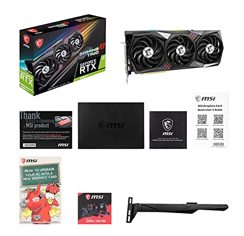 MSI Gaming GeForce RTX 3080 Ti Gaming X Trio 12G Computer Gaming Graphics Card 12GB GDRR6X 320-Bit HDMI/DP Nvlink Torx Fan 3 Ampere Architecture OC, NVIDIA GPU Video Cards for Gaming PC (Renewed)