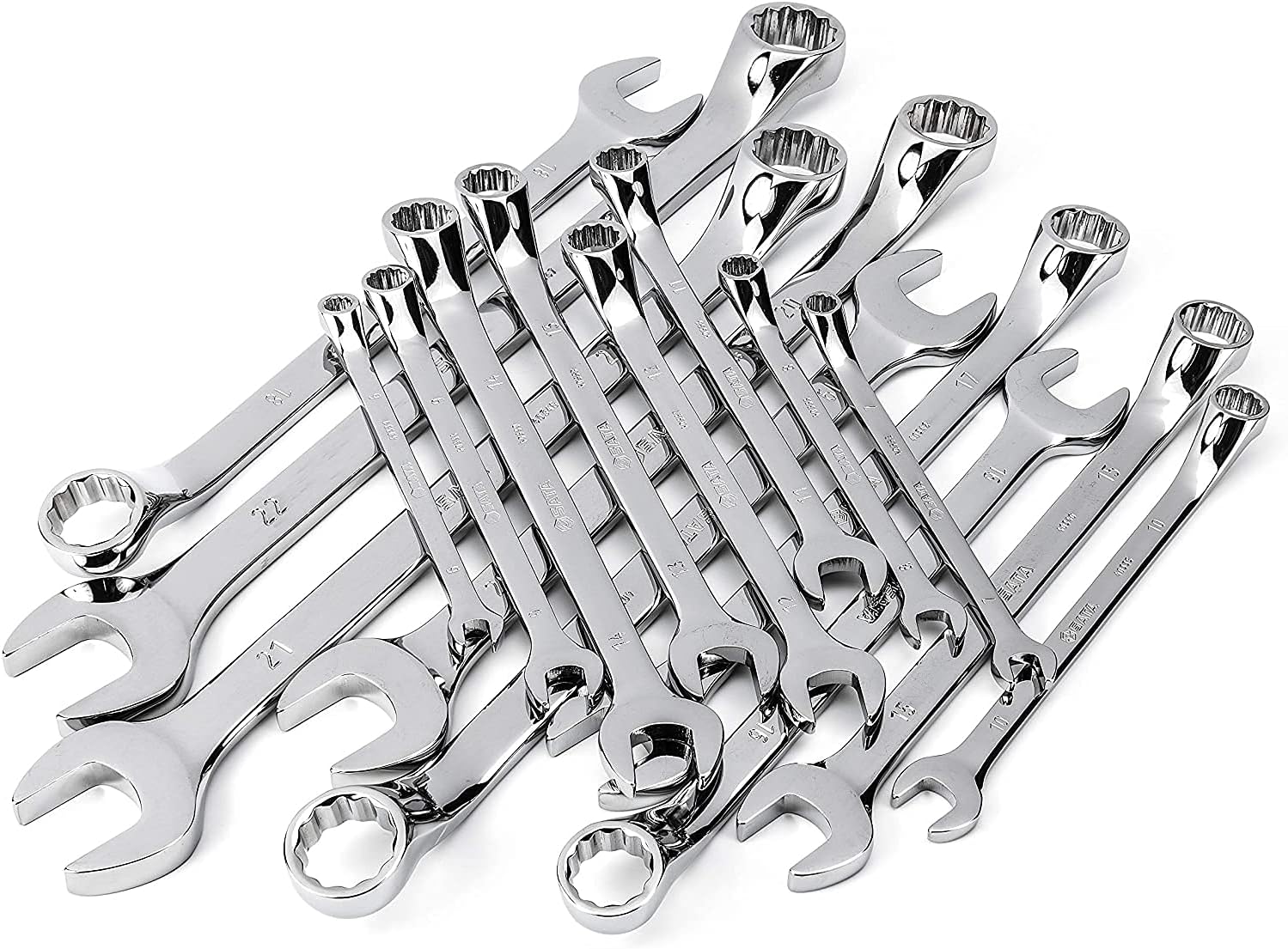 SATA 55-Degree Offset Combination Wrench Set, 17-Piece, Metric (6-22 mm), Full-Polish - ST08018-02