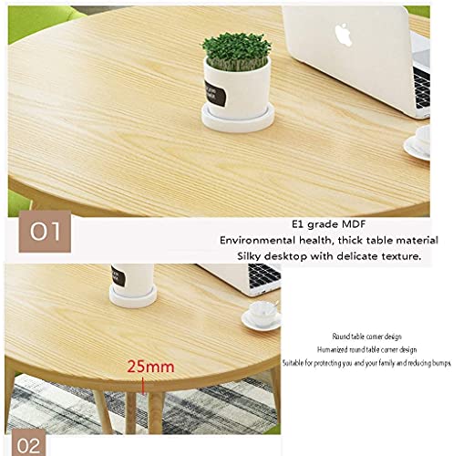 Round Dining Table Set W/ 4 Chair - Save Space Living Room Kitchen Table Restaurant Coffee Table 80cm Dining Table 5-piece Set Modern Design 1 Table 4 Chairs Retro Lounge Chair ( Color : Light Grey )