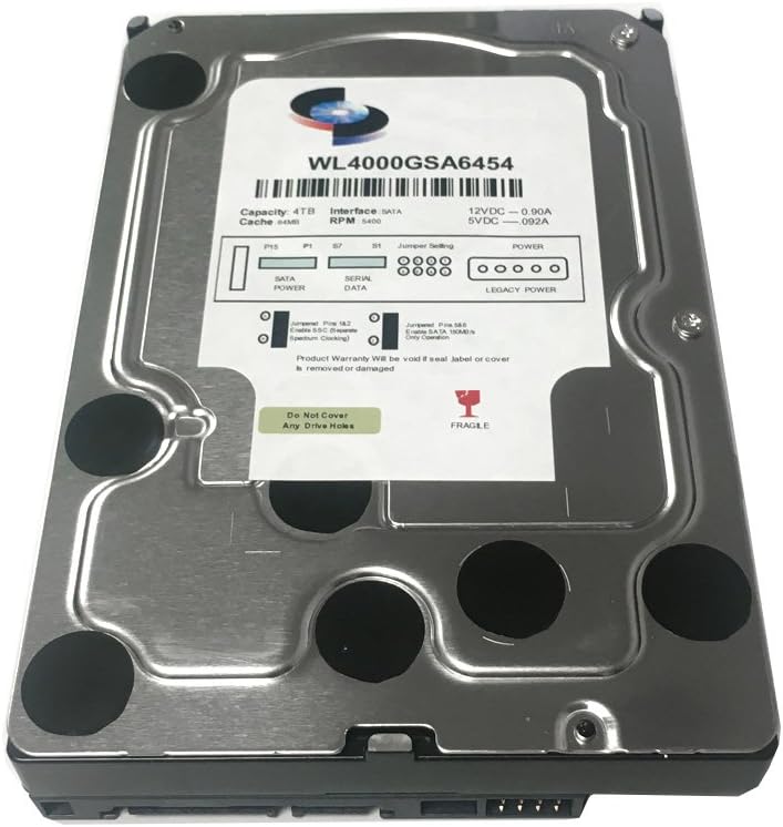 WL 4TB 64MB Cache 5400RPM SATA III (6.0Gb/s) (Low Power & Heavy Duty) 3.5" Internal Hard Drive (PC, NAS & CCTV DVR) - w/ 1 Year Warranty Pack of 2