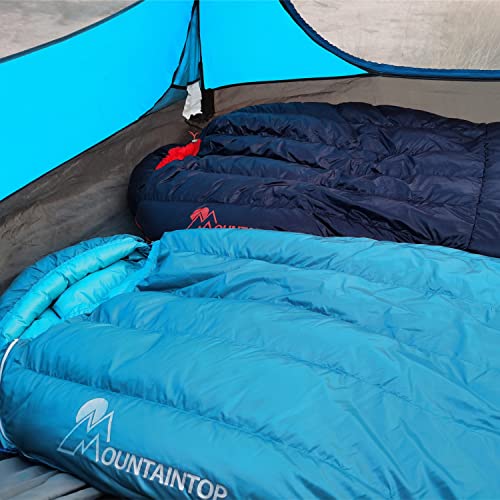 Mountaintop Ultralight Mummy Down Sleeping Bag 650 Fill Power Duck Down Suits for 32 Degree F for Camping Hiking Backpacking