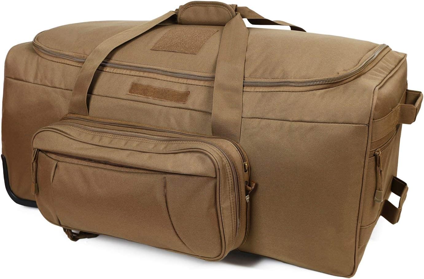 ARMYCAMO Military Tactical Wheeled Deployment Trolley Duffel Bag Heavy-Duty Camping Hiking Running Trekking