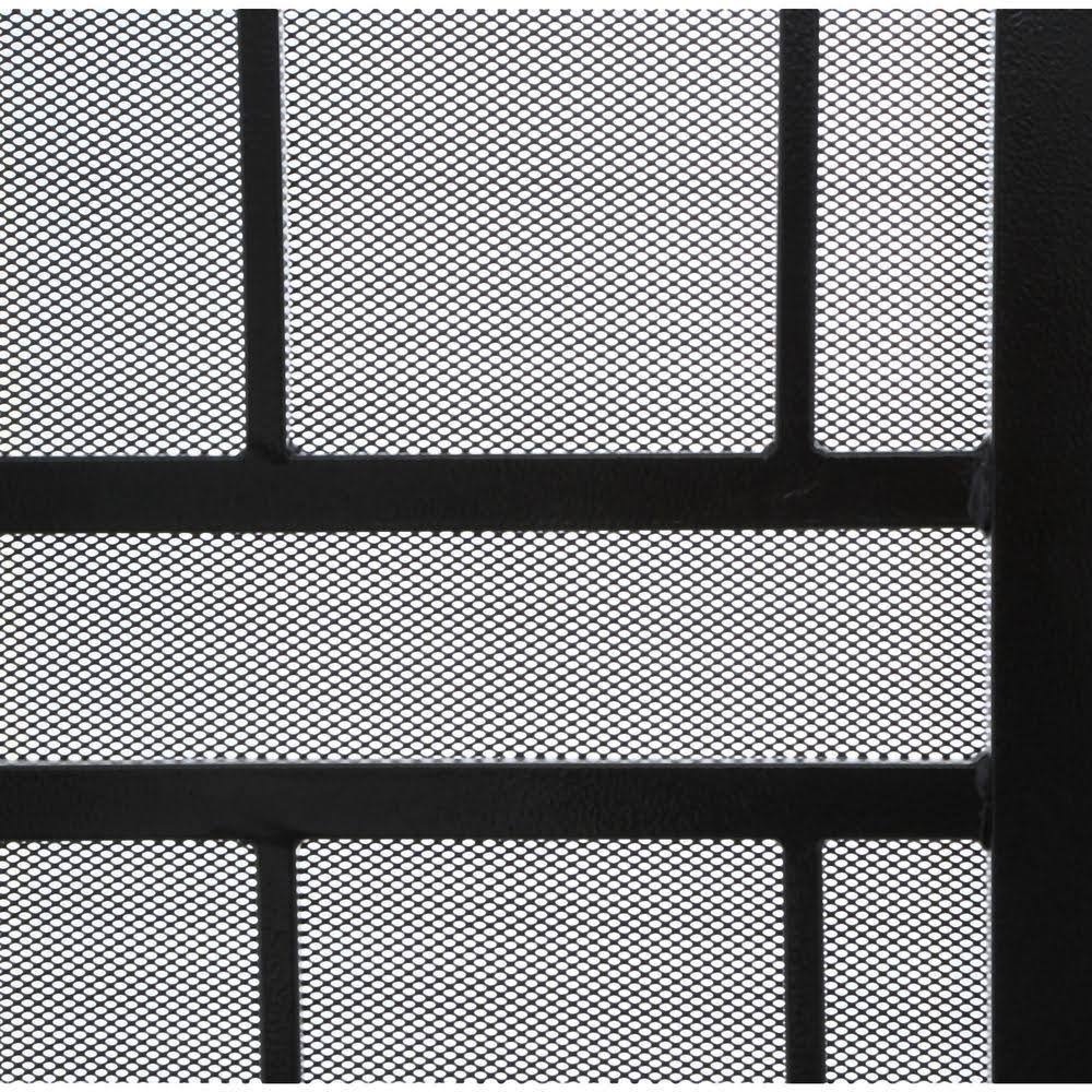 Unique Home Designs 36 in. x 80 in. Arcada Black Surface Mount Outswing Steel Security Door with Expanded Metal Screen IDR064003