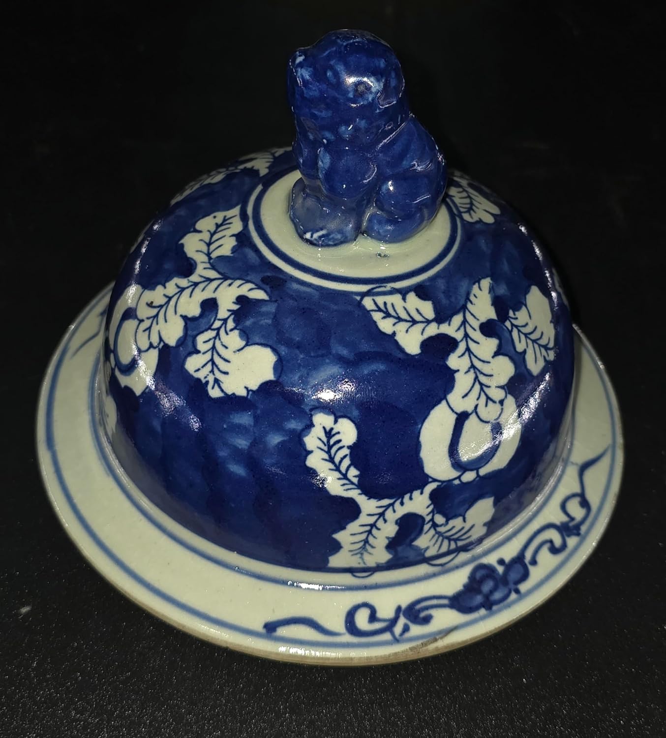 19" Antique like Finish Retro Blue and White Porcelain Blue Butterfly Temple Ceramic Ginger Jar Vase, China Ming Style, Jingdezhen (L1)