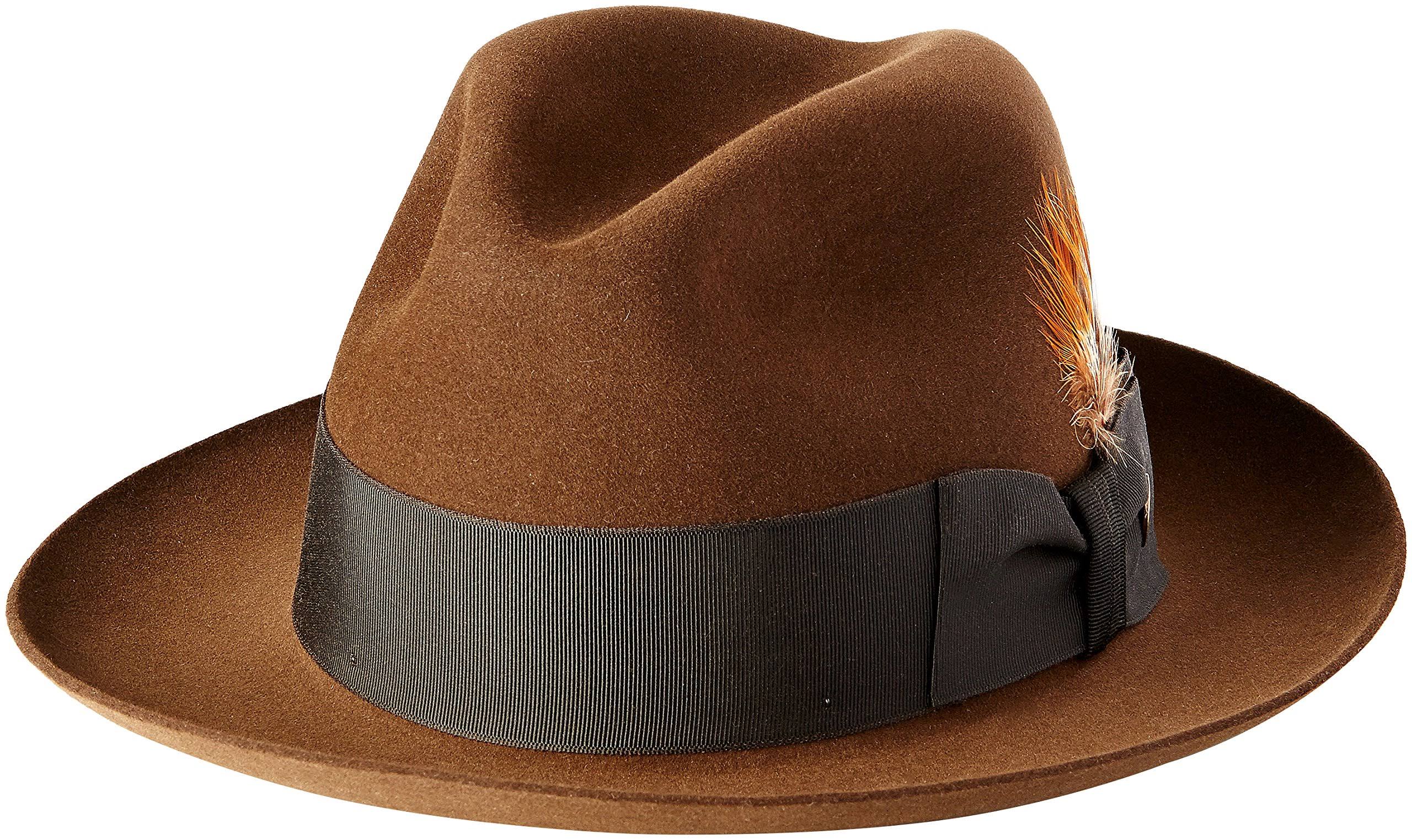 Stetson Temple Fur Felt Fedora Hat: Size: 6 7/8 Mink