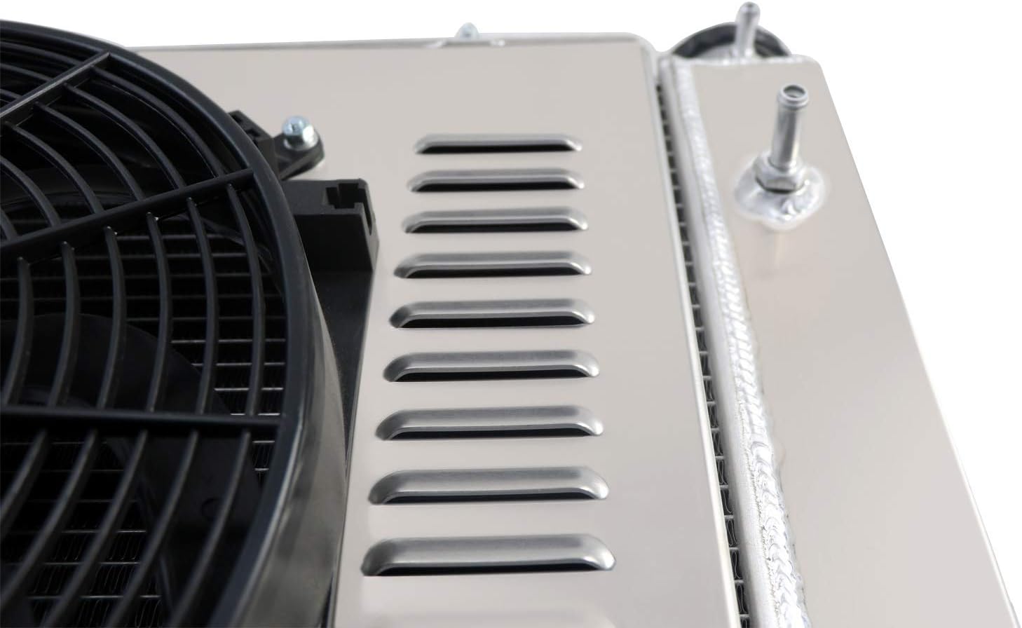 ALLOYWORKS 4 Row All Aluminum Radiator+Shroud Fan For 1987-2002 Jeep Wrangler YJ/TJ / 1987-1995Chevy GM V8 Engine