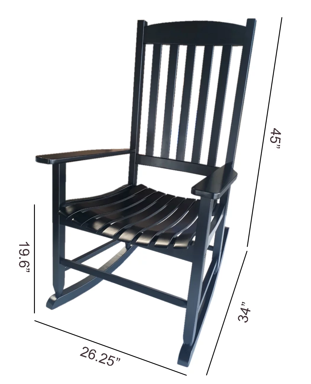 Mainstays Outdoor Wood Porch Rocking Chair, White Color, Weather Resistant Finish