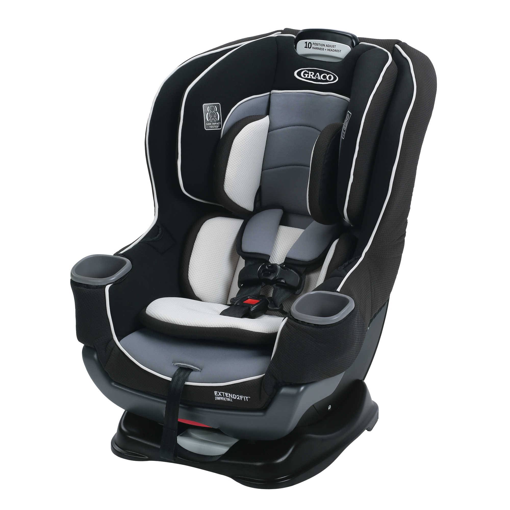 Graco Gotham Extend2Fit Convertible Car Seat, Black/Grey - Megean