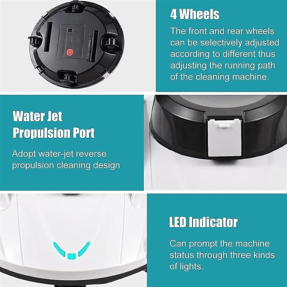 Fully Automatic Pool Cleaner,Automatic Pool Cleaning Robot with Upgraded Filters,Ideal for Pools,Intelligent and Fully Automatic Pool Vacuum Cleaner