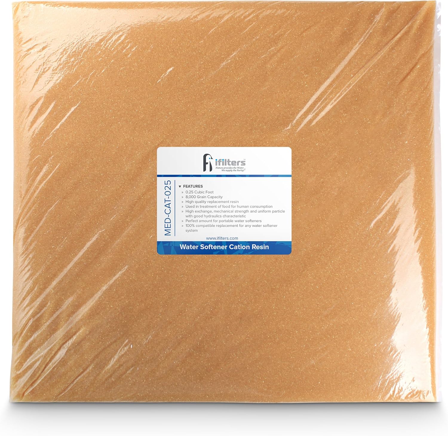 Water Softener Resin Media Replacement 100% Ion Exchange High Quality Cation - 1/2 CuFt Pack of 2