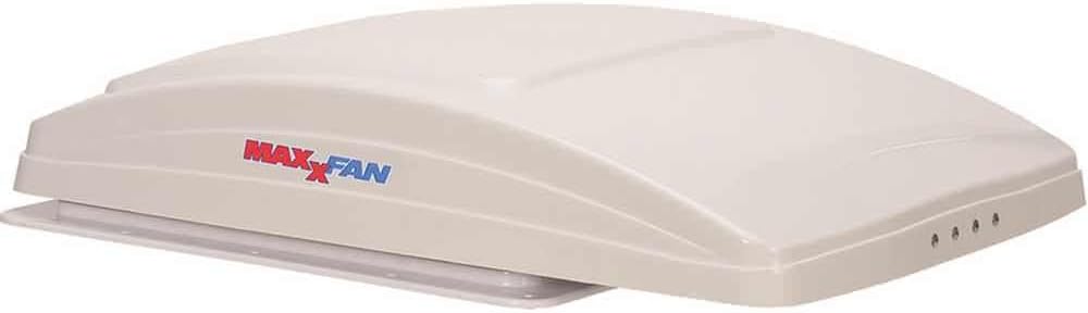 MAXXAIR 0007000K MaxxFan Deluxe Fan with Remote and White Lid, Smoke