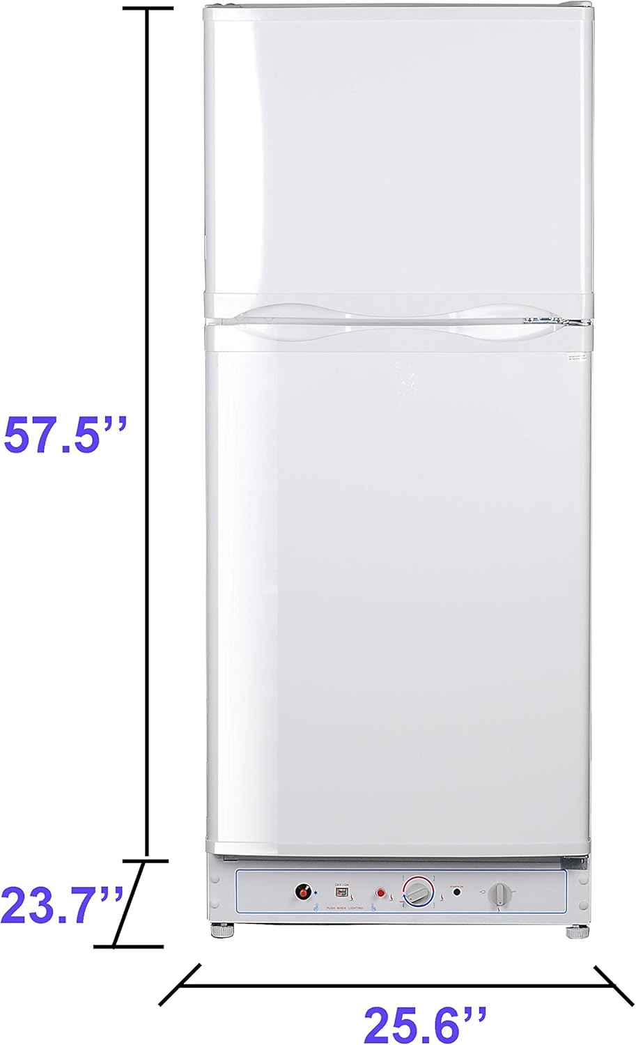SMETA Propane Refrigerator with Freezer, Large Gas Fridge Absorption Camping Refrigerator Dual Powered Electric 110V, 6.1 Cu.ft, Gas Refrigerator OFF-Grid White