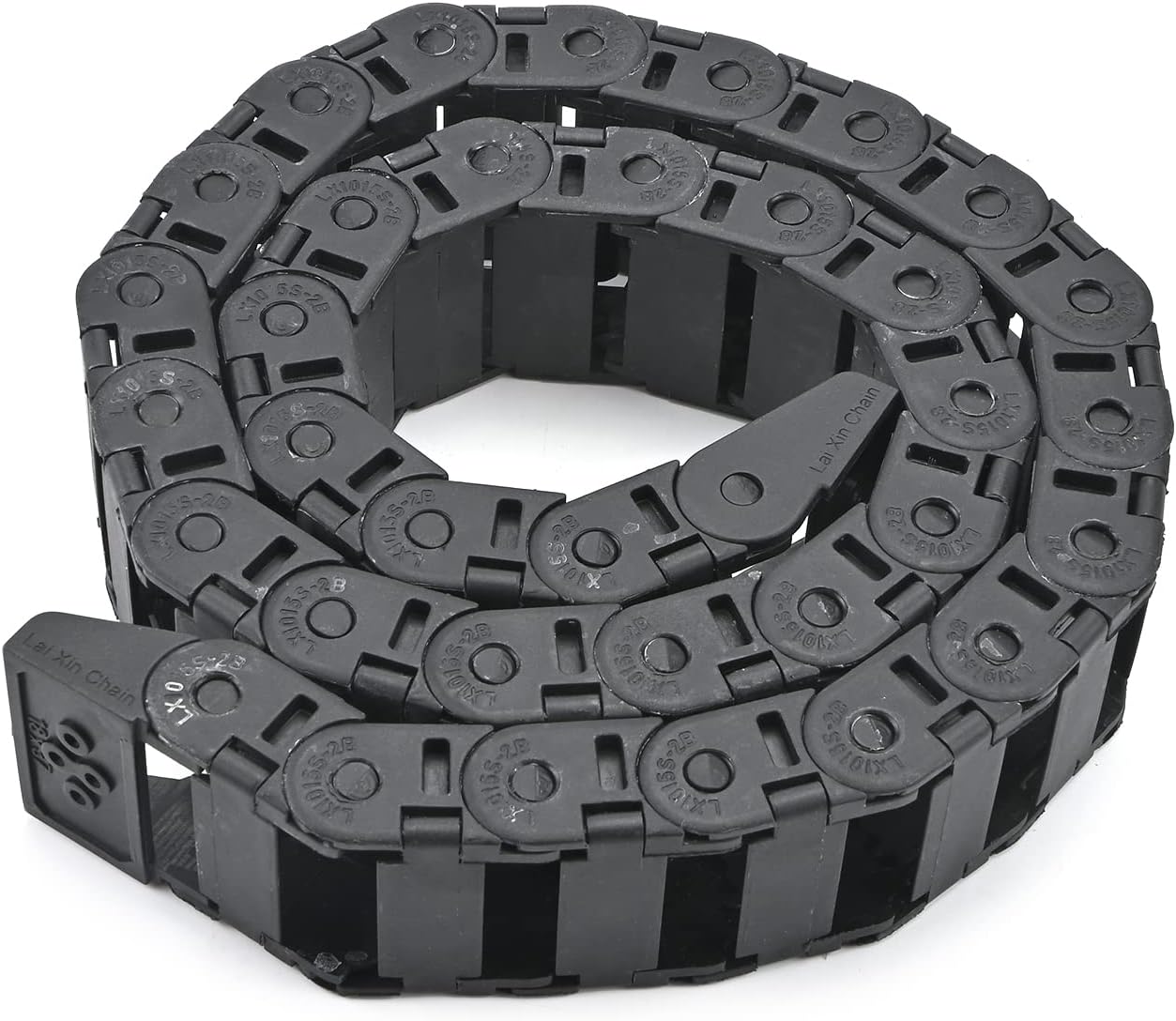 Fielect Drag Chain Cable Carrier Open Type with End Connectors R100 35X100mm 1 Meter Plastic for Electrical CNC Router Machines Black 1Pcs