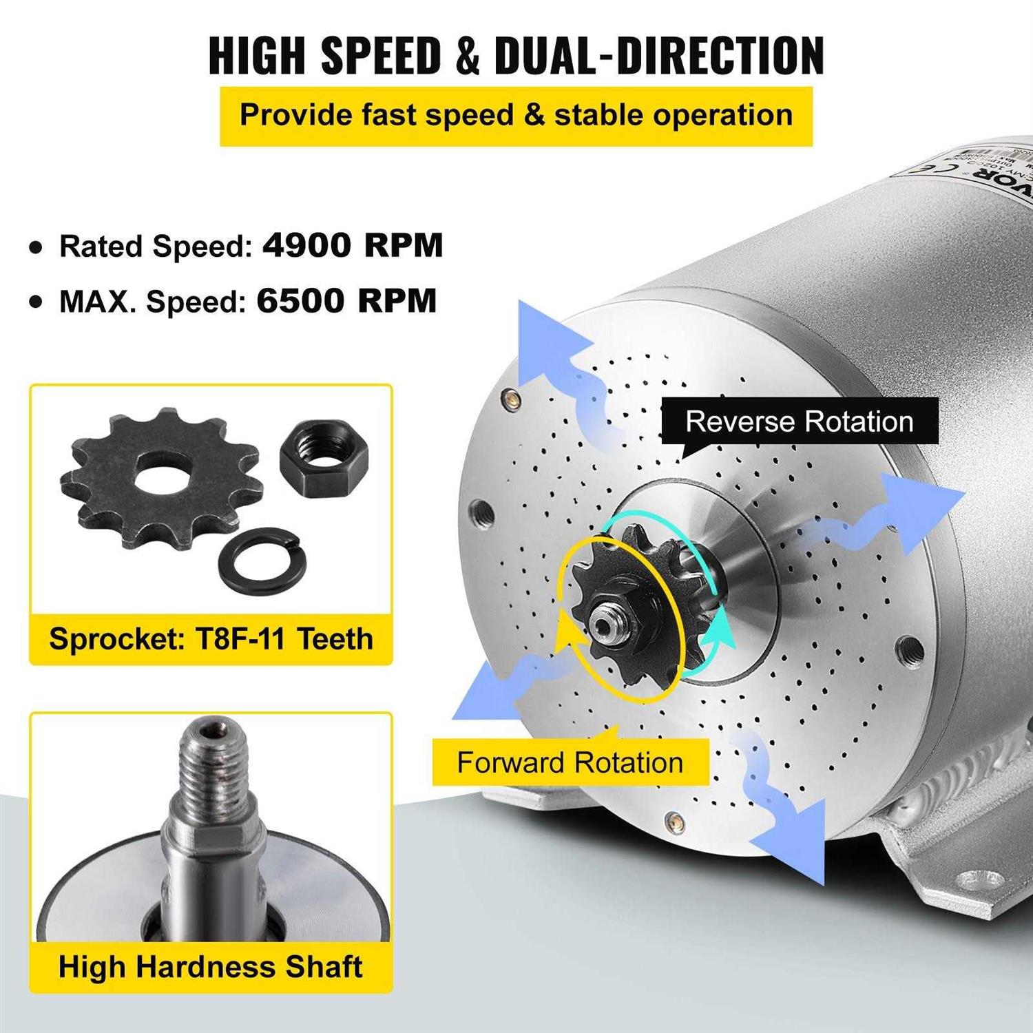 VEVOR Electric Brushless Dc Motor 72V 3000W Brushless Electric Motor 4900RPM Brushless Motor Kit ZLDJWSL72V3KW2BSJV0 - Shop Hardware Tools Online Store