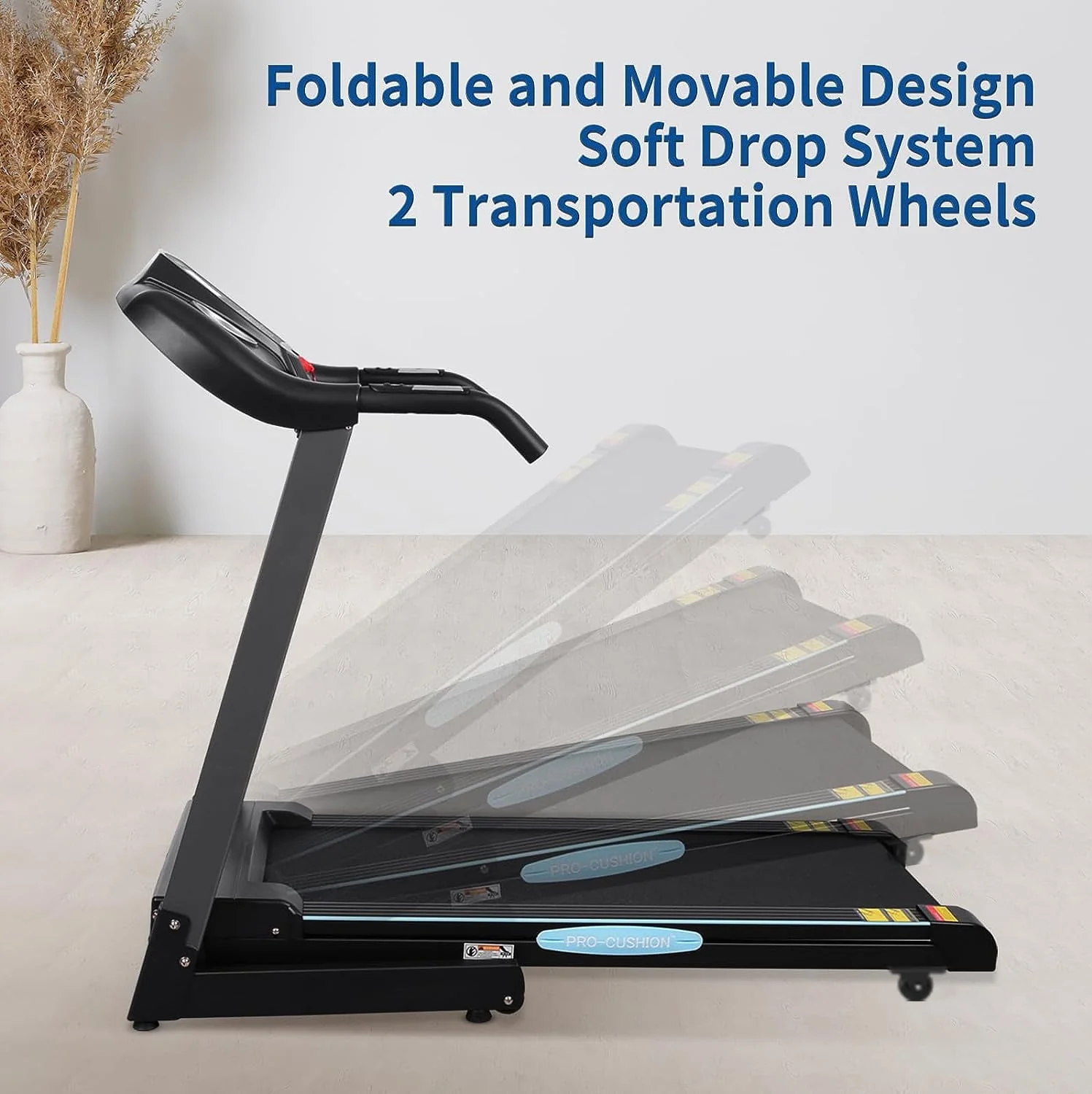 Treadmill with Incline Folding Treadmill with 12-Level Automatic Incline 2.5hp Power 8.5mhp Speed Running Machine 15 Preset Training Program Electric Treadmill for Home Use
