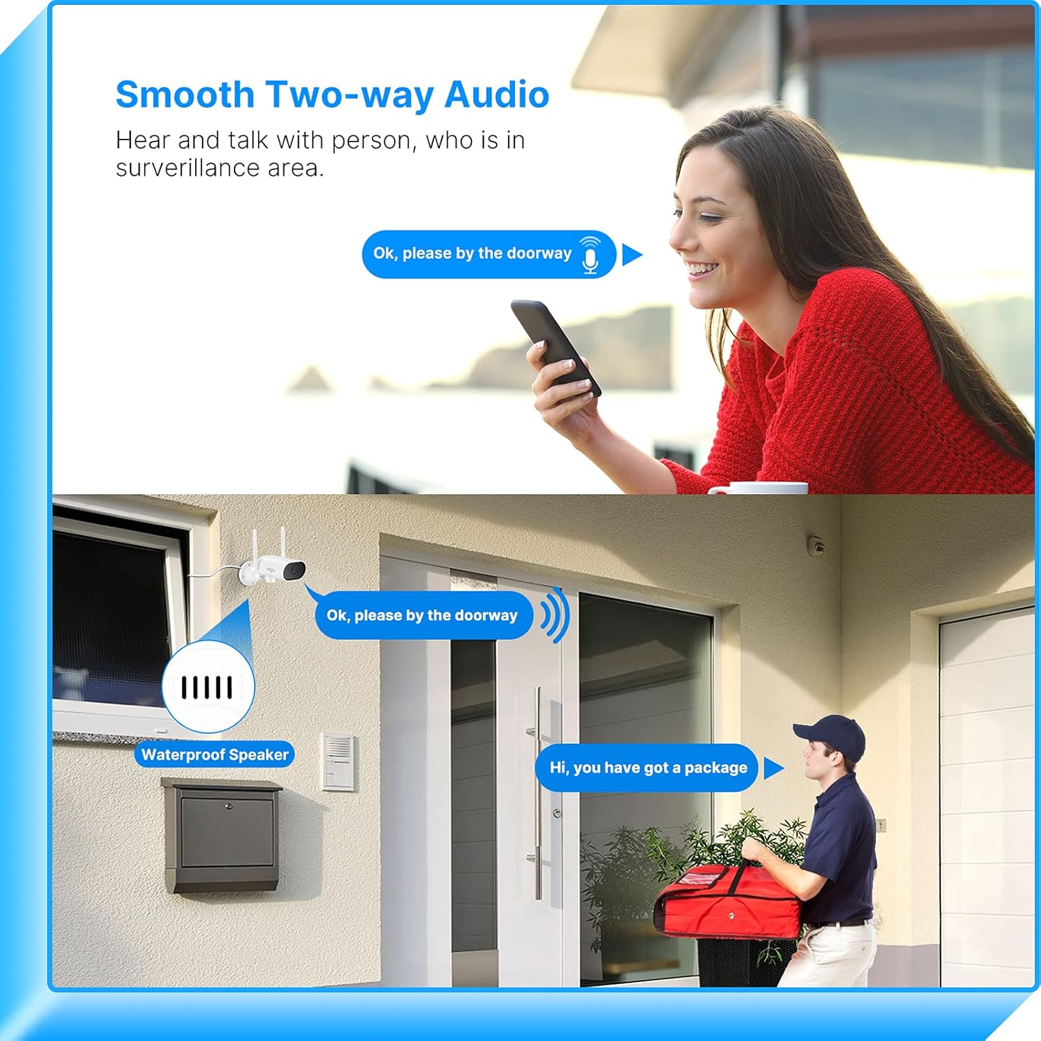 【Expandable 8CH,2K】Hiseeu 3MP Wireless Security Camera System Outdoor/indoor,4pcs Pan 180°view cameras,2-Way Audio,wireless 8 CH NVR system ,Night Vision,Home WiFi Surveillance Cameras ,1TB Hard Drive