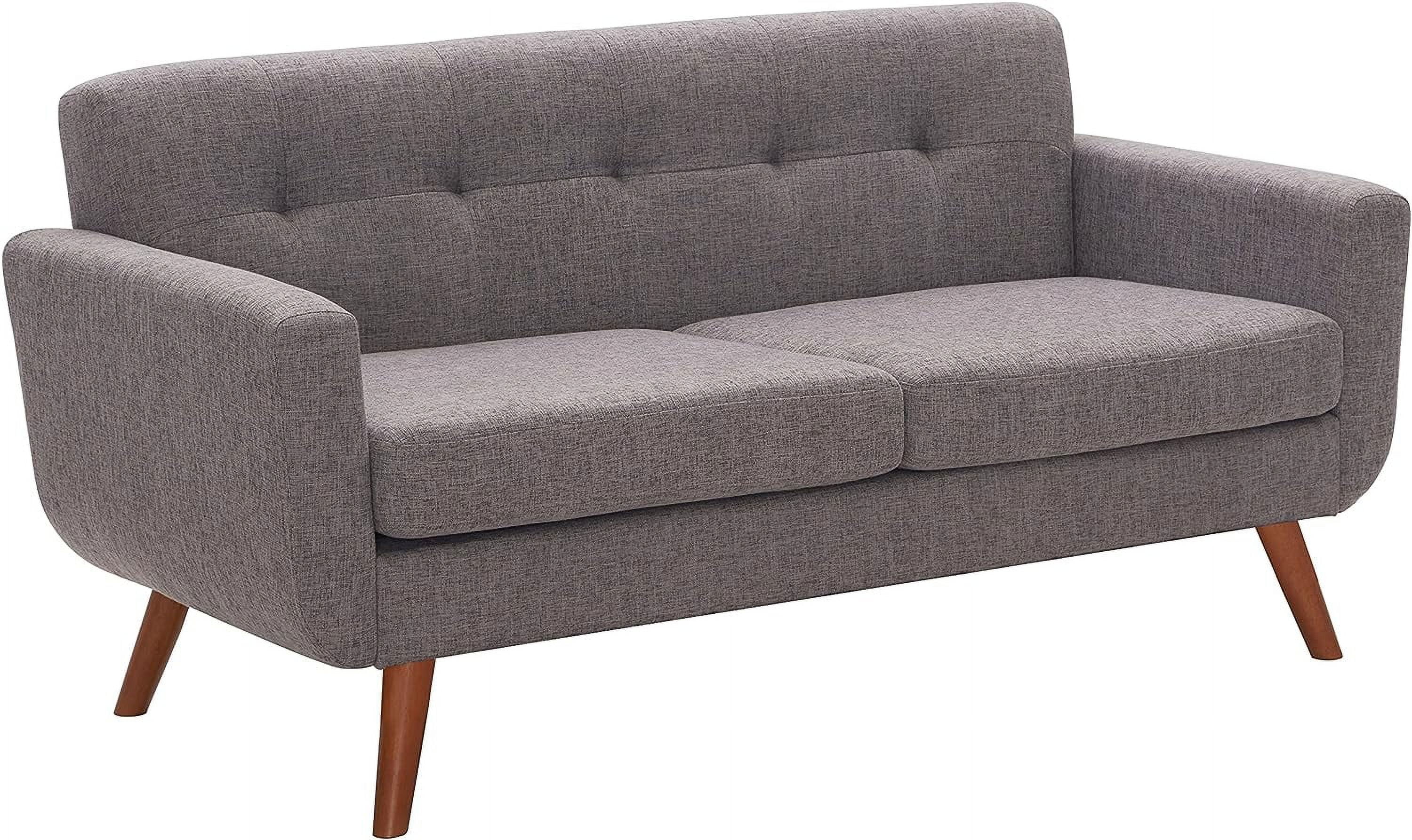 65" W Loveseat Sofa, Mid Century Modern Decor Love Seat Couches for Living Room, Button Tufted Upholstered Small Couch for Bedroom, Solid and Easy to Install