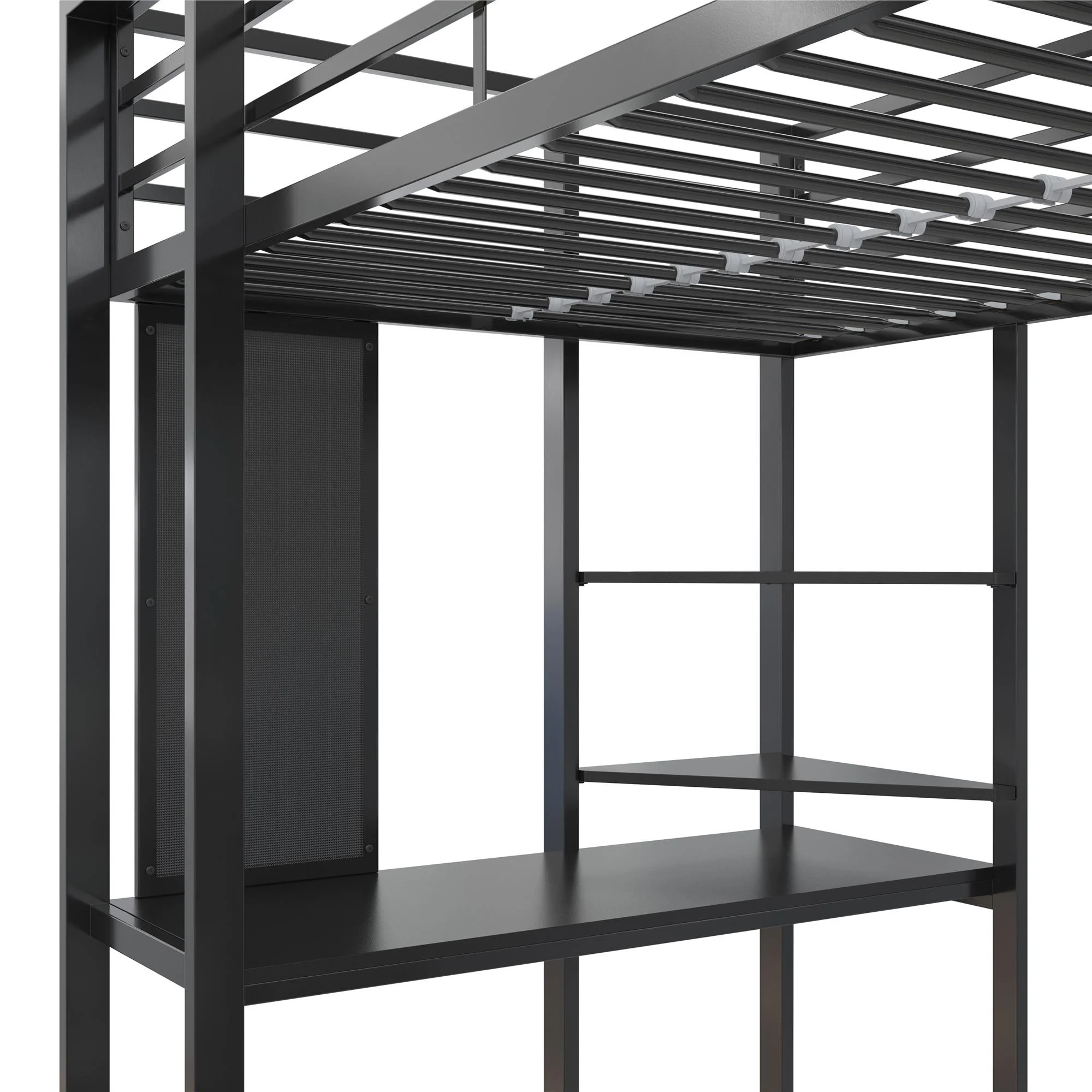 DHP Abode Twin Size Metal Loft Bed, Black