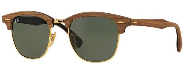 Ray-Ban Clubmaster Wood Sunglasses, RB3016M - Black/Green