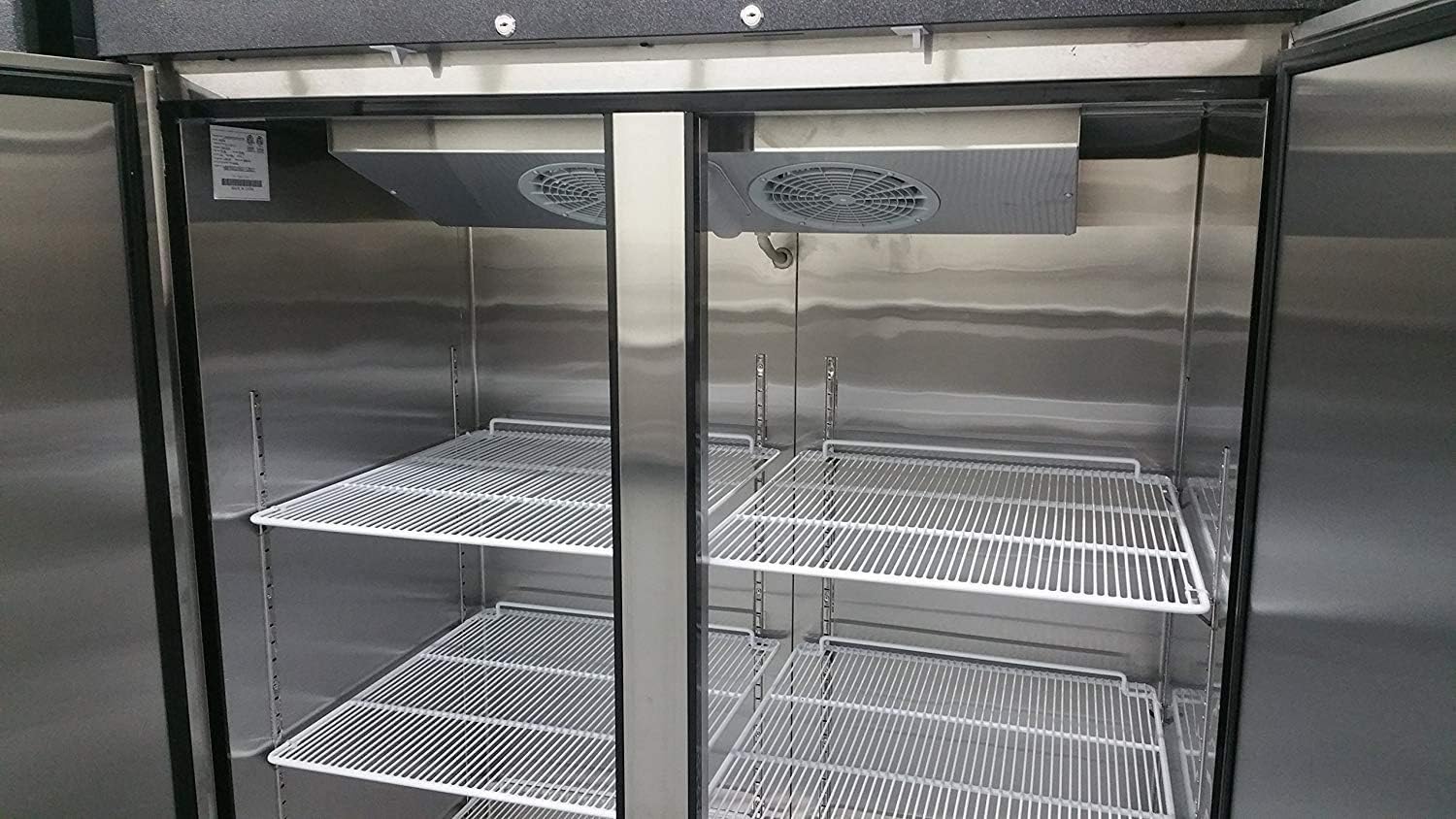 52" Double 2 Door Side By Side Stainless Steel Reach in Commercial Refrigerator, 49 Cubic Feet, for Restaurant