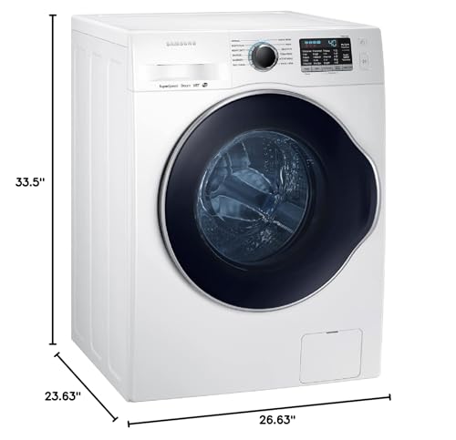 Samsung 2.2 Cu Ft Small Space Front Load Washer, 40 Minute Super Speed Washing Machine, Steam Wash Clothes, Self Cleaning, WW22K6800AW/A2