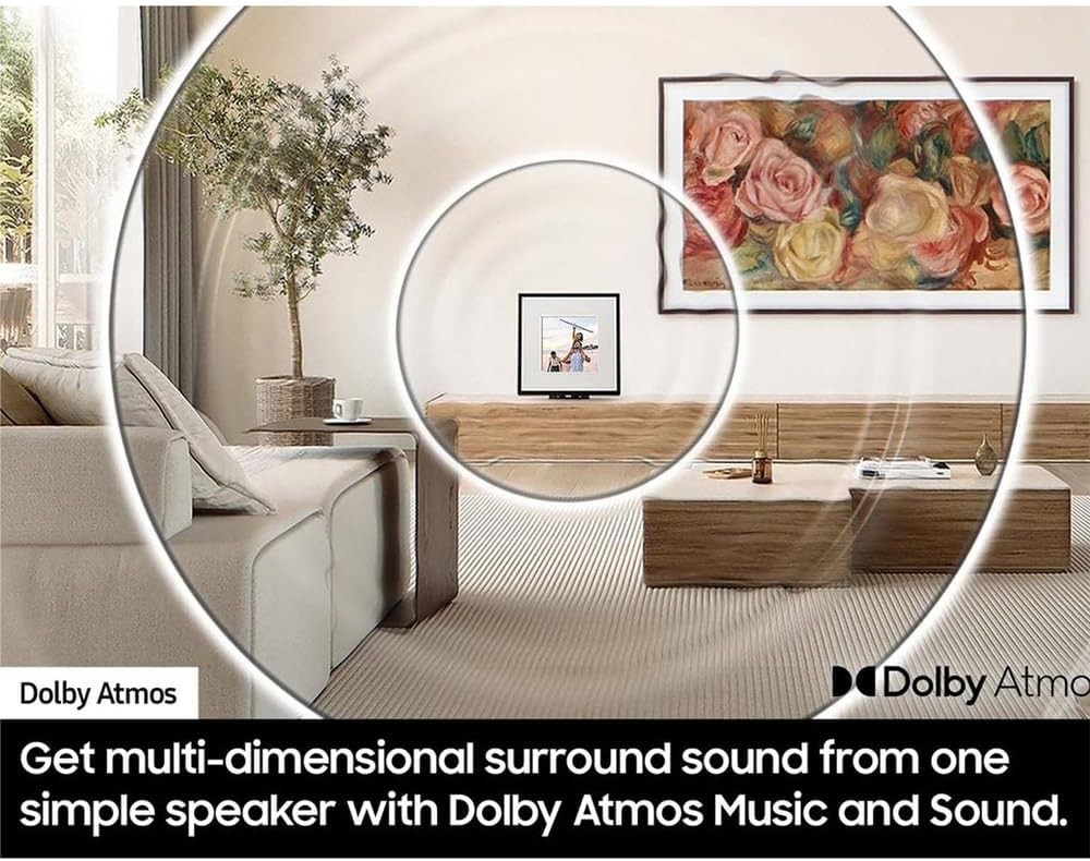 Samsung QN43LS03DA 43 inch The Frame QLED 4K Smart TV (2024 Model) Bundle with HW-LS60D Photo Music Frame Smart Speaker Dolby ATMOS w/Q-Symphony