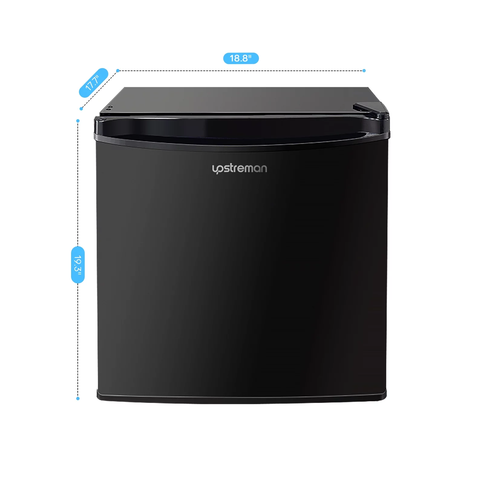 Upstreman 1.7 Cu.ft Mini Fridge with Freezer, Single Door Compact Refrigerator-Black