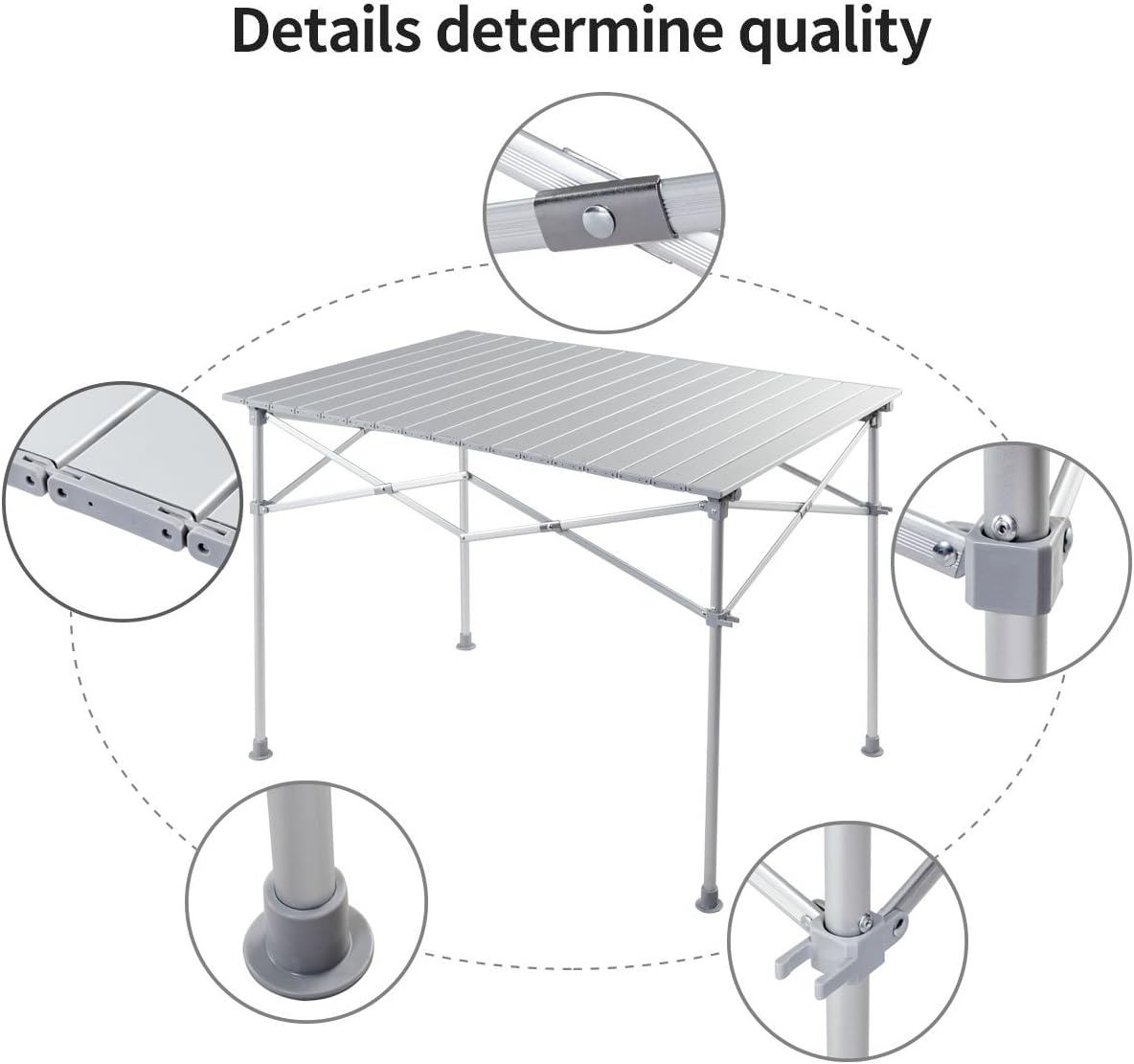 Giantex Portable Camping Table Aluminum Folding Table Lightweight Outdoor Roll Up Picnic Table with Storage Bag (40 Lx 28 Wx 28 H)