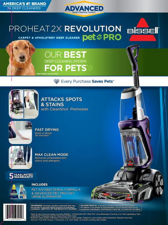 BISSELL Pro Heat 2X Revolution Pet Pro Full-Size Carpet Cleaner 3586