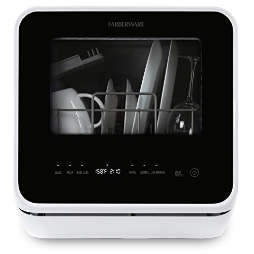 Farberware Portable Countertop Dishwasher with 5-Liter Built-in Water Tank - 5-Program System for Home, RV, and Apartment