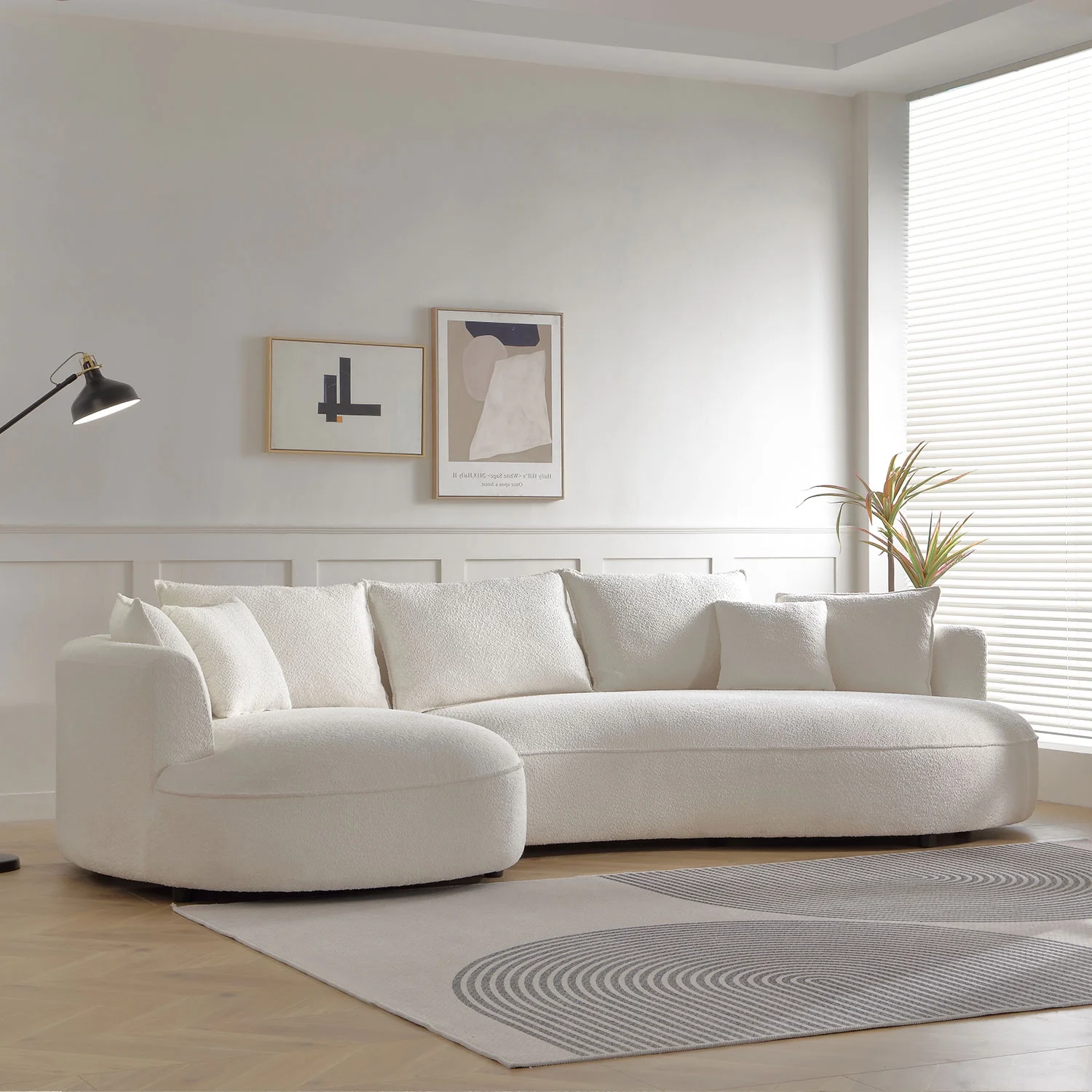 Kevinplus Modern Vintage Velvet Sectional Sofa With Artful Curved, Large Seating for Living Rooms and Home Offices,Chaise Longue on the Right