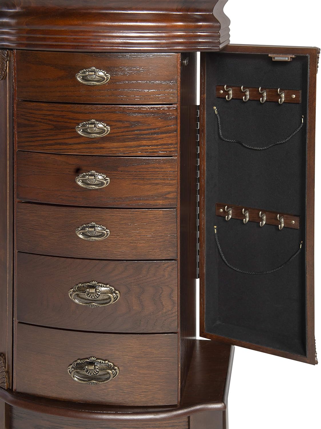 Powell Italian Influenced Transitional Espresso Jewelry Armoire,Brown