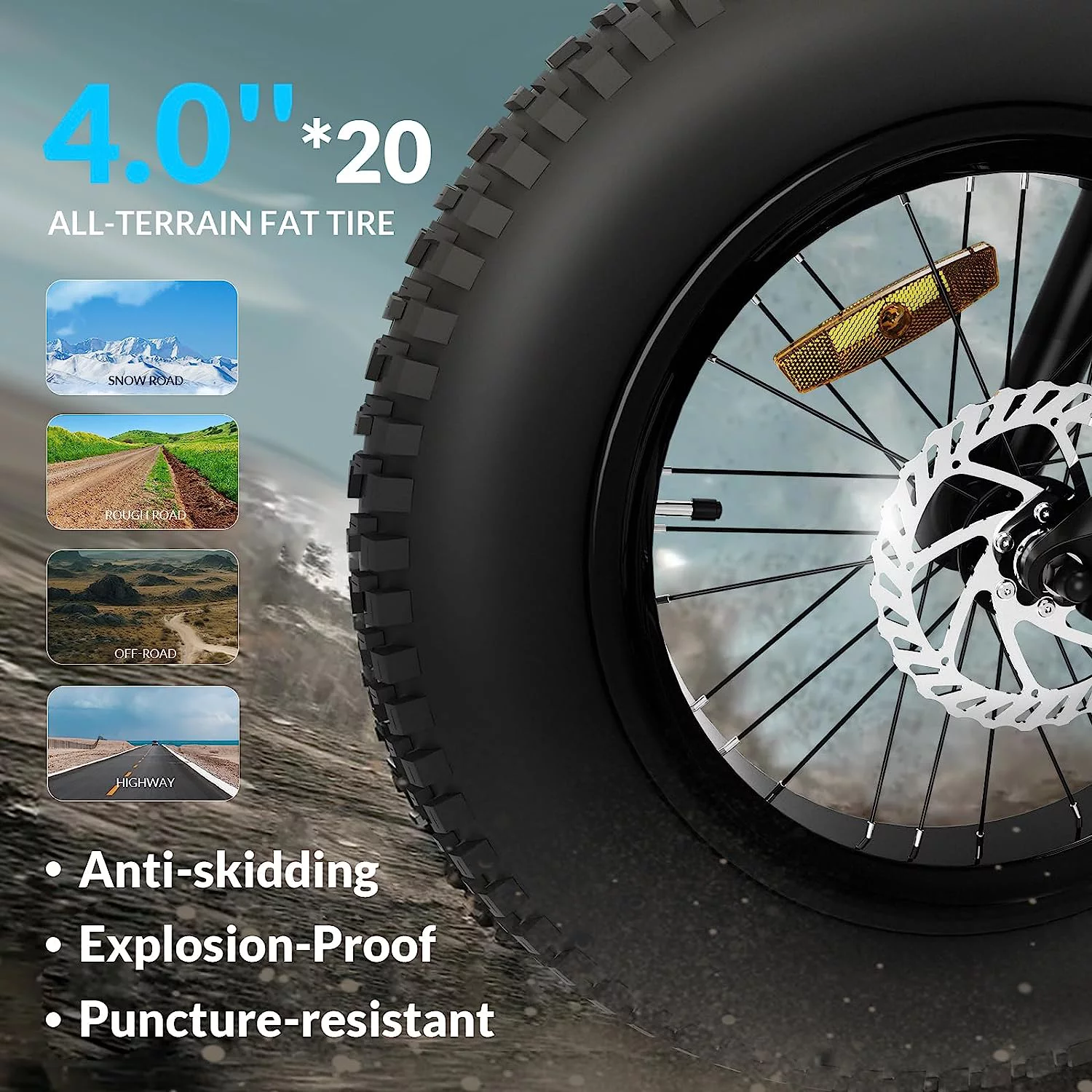 5TH WHEEL Thunder 1FT 20" Fat Tire Electric Bike, 48V 10.5Ah Removable Battery, 500W Motor Foldable Ebike with Dual Shock Absorbe, Shimano 6 Speed City Commuter Electric Bicycle for Adults
