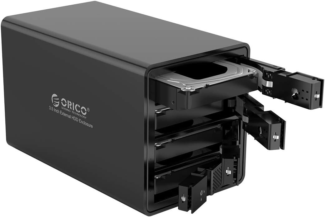 ORICO 4 Bay USB 3.0 to SATA Chia External Hard Drive Enclosure for 3.5 inch HDD Support 64TB (4 x 16TB) Aluminum Alloy RAID Enclosure Support RAID Mode Storage-9548RU3