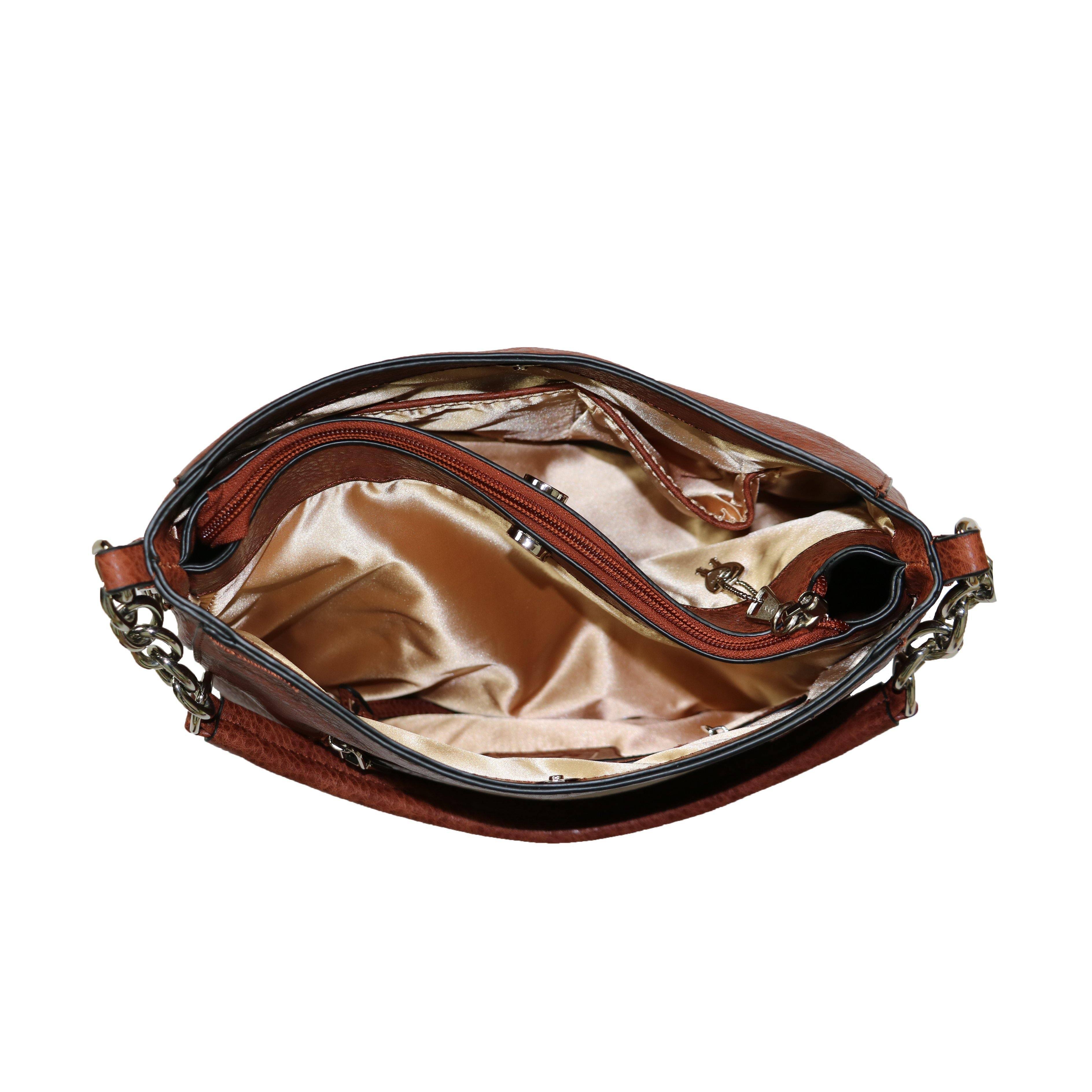 Concealed Carry Ashley Chain Hobo by Lady Conceal Cinnamon