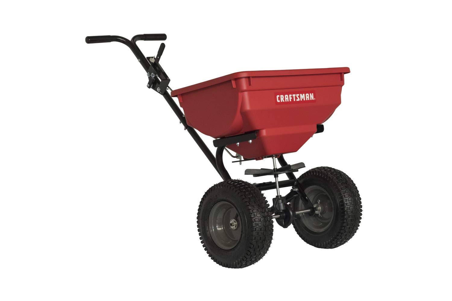 Craftsman CMXGZBF450532 85-Pound Push Broadcast Spreader, Red/Black