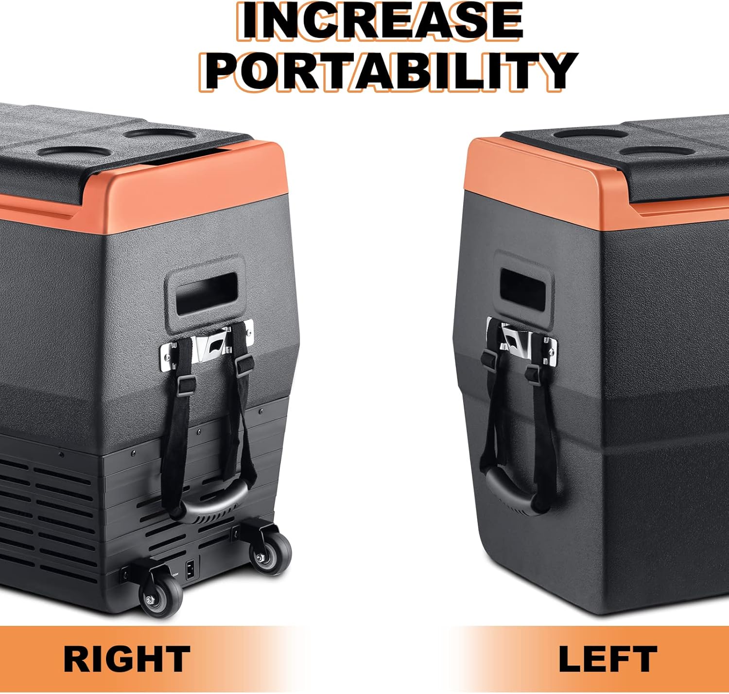 SetPower TC35 Portable Fridge Freezer, 12 Volt Refrigerator, Car Refrigerator, Electric Cooler with Wheels for Car and Home Use, -4℉-68℉, DC 12/24V, AC 110V, AC Adapter Included