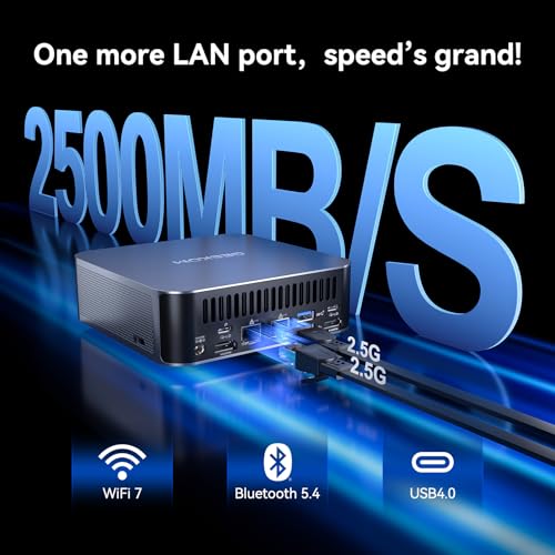 GEEKOM GT1 Mega AI Mini PC, with Intel 14th Gen Ultra 9 185H (Up to 5.1 GHz), 32GB DDR5 2TB M.2 NVMe SSD, Mini Desktop Computers Windows 11 Pro, 2.5G Dual LAN/WiFi 7/BT 5.4/USB4.0/8K/3 Years Warranty