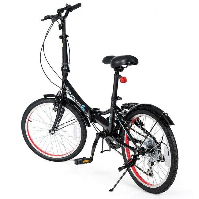 Lightweight 20 Inch Folding Bicycle W/ 7-Speed Drivetrain