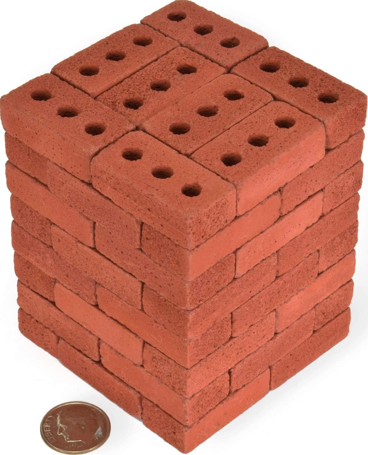 Acacia Grove Mini Red Bricks, 1:6 Scale (160 Pack) Pack of 2
