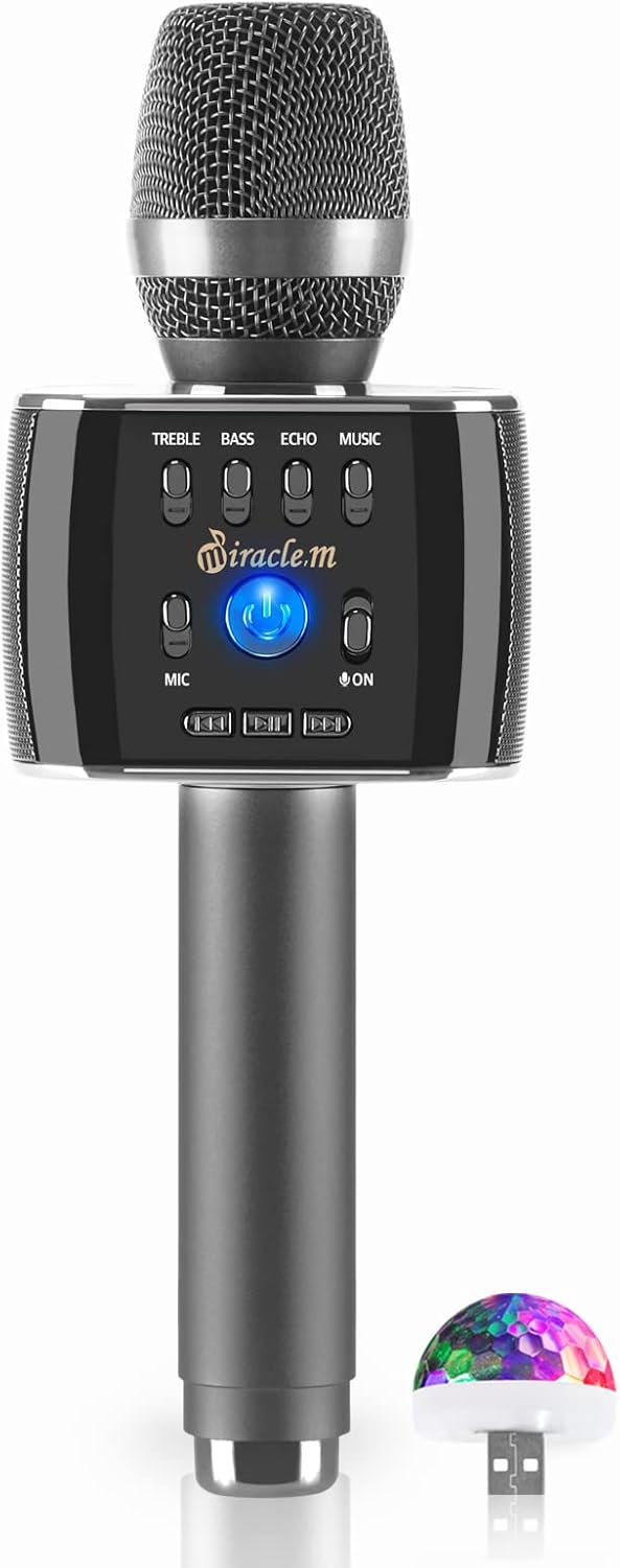 M75 - Bluetooth Karaoke Microphone - Bluetooth Microphone Wireless - Wireless Microphone Karaoke - Microphone for Kids and Adults - Carpool car Karaoke Microphone with Speaker - Karaoke mic