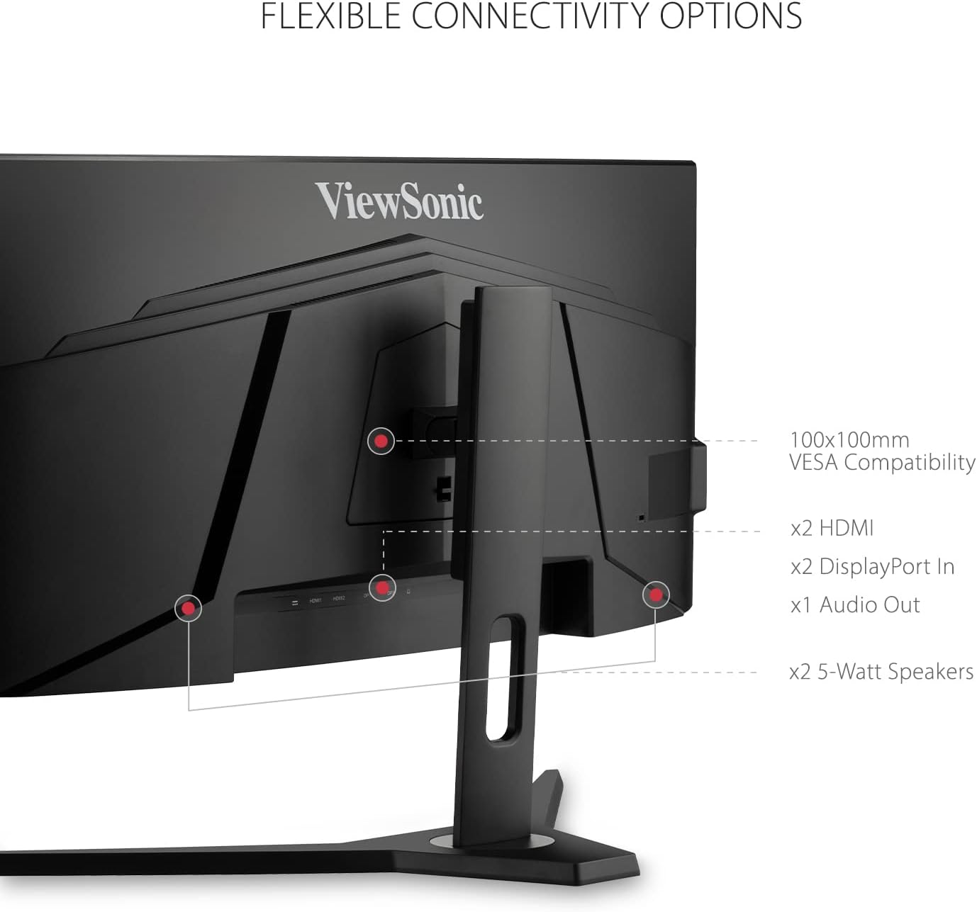 ViewSonic OMNI VX3418-2KPC 34 Inch Ultrawide Curved 1440p 1ms 144Hz Gaming Monitor with Adaptive Sync, Eye Care, HDMI and Display Port, Black