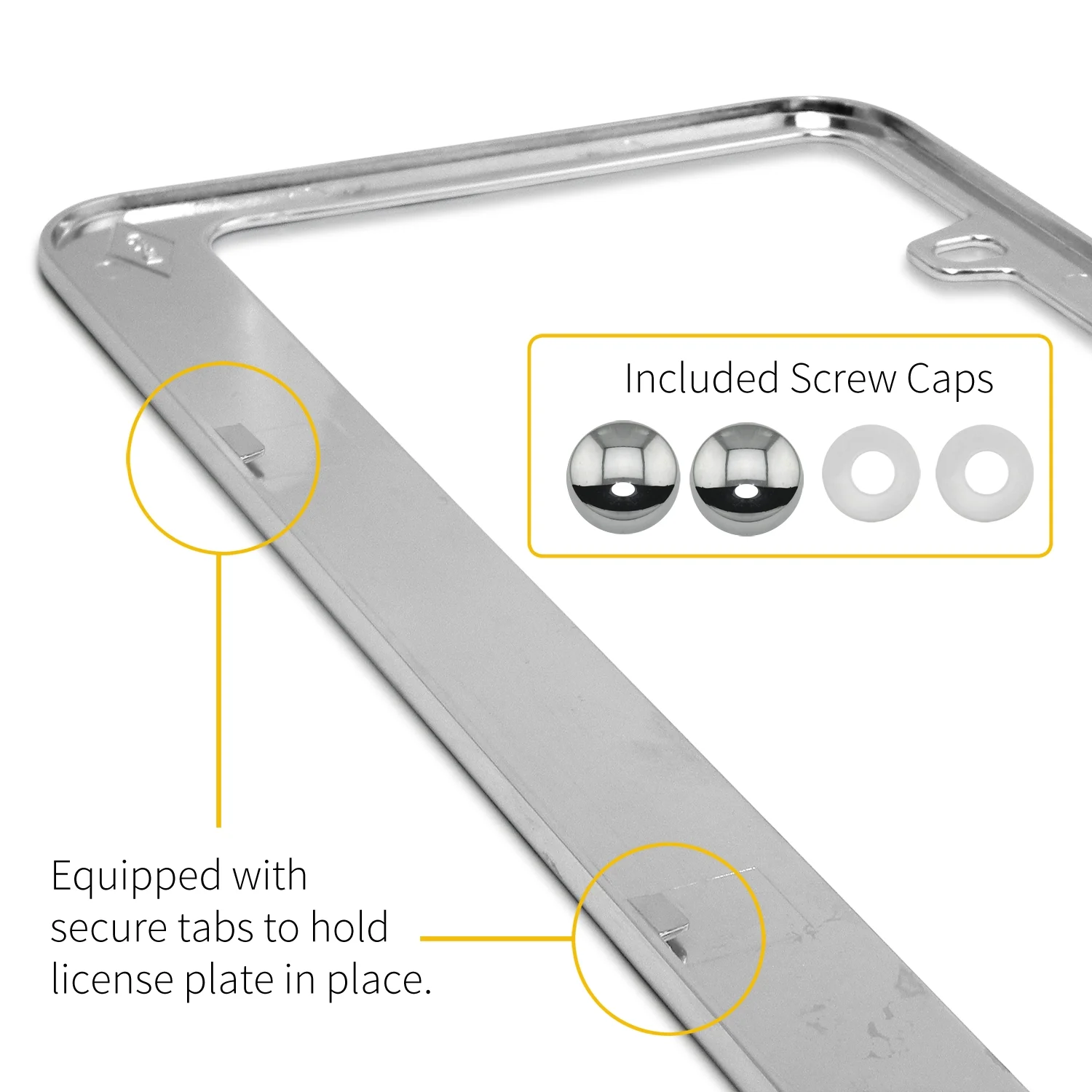 Honda HR-V Dual Logo 3D Embossed Letters on Mirror Chrome Metal License Plate Frame
