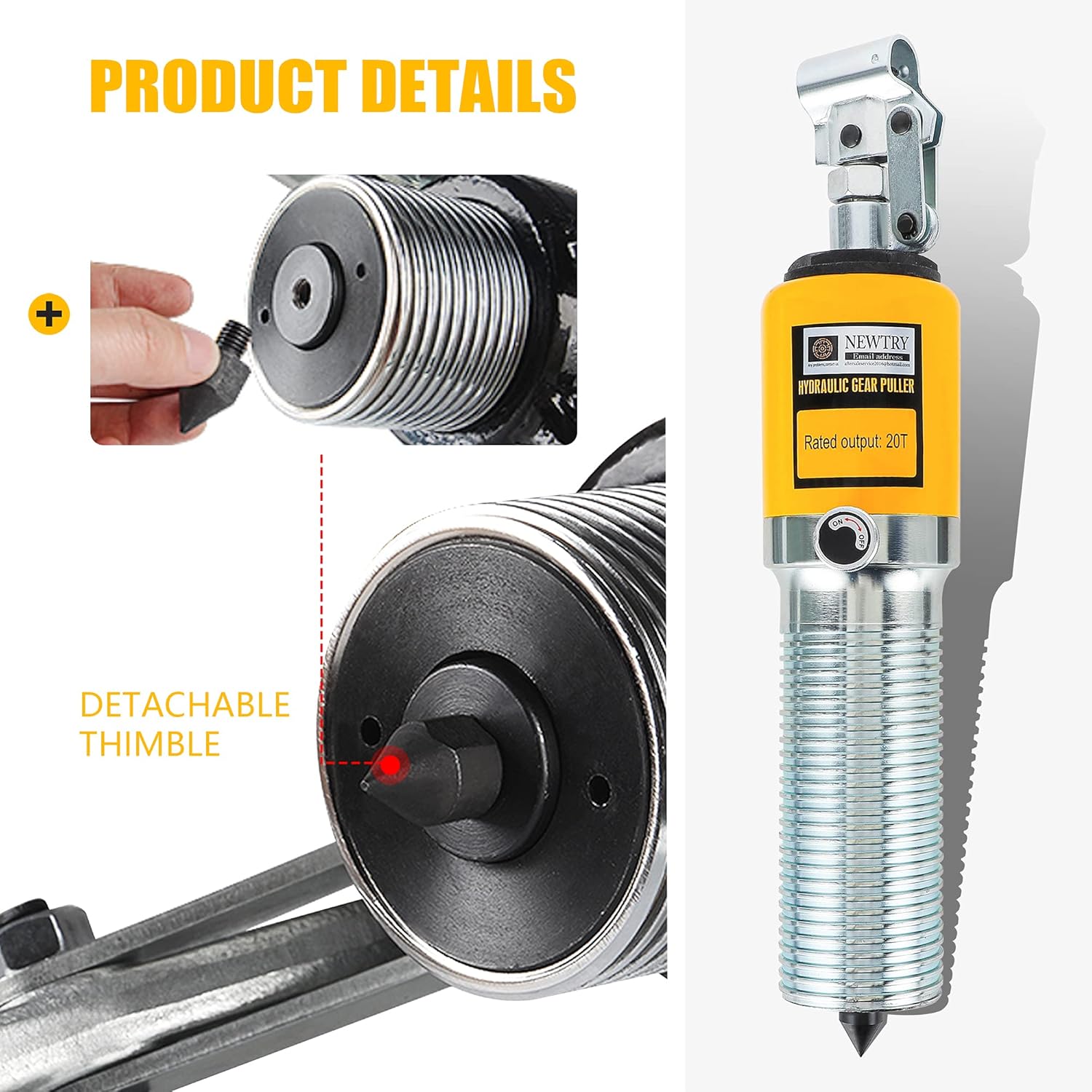 NEWTRY 5 Ton Hydraulic Gear Puller Kit, Wheel Bearing Pulling Separator, 3 Jaw Puller, Vertically & Horizontally, w/Case, Heavy Duty Mechanical Repair