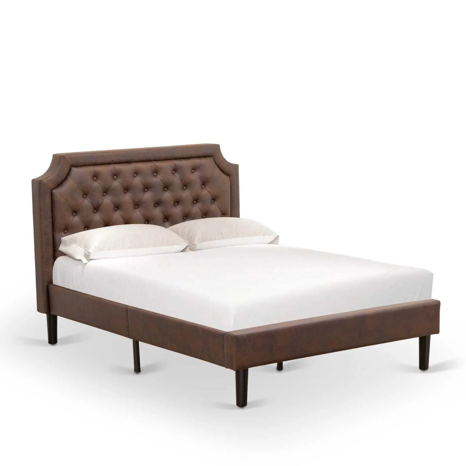 East West Furniture Granbury 2 Pieces Wooden Full Bedroom Set in Brown/Mahogany